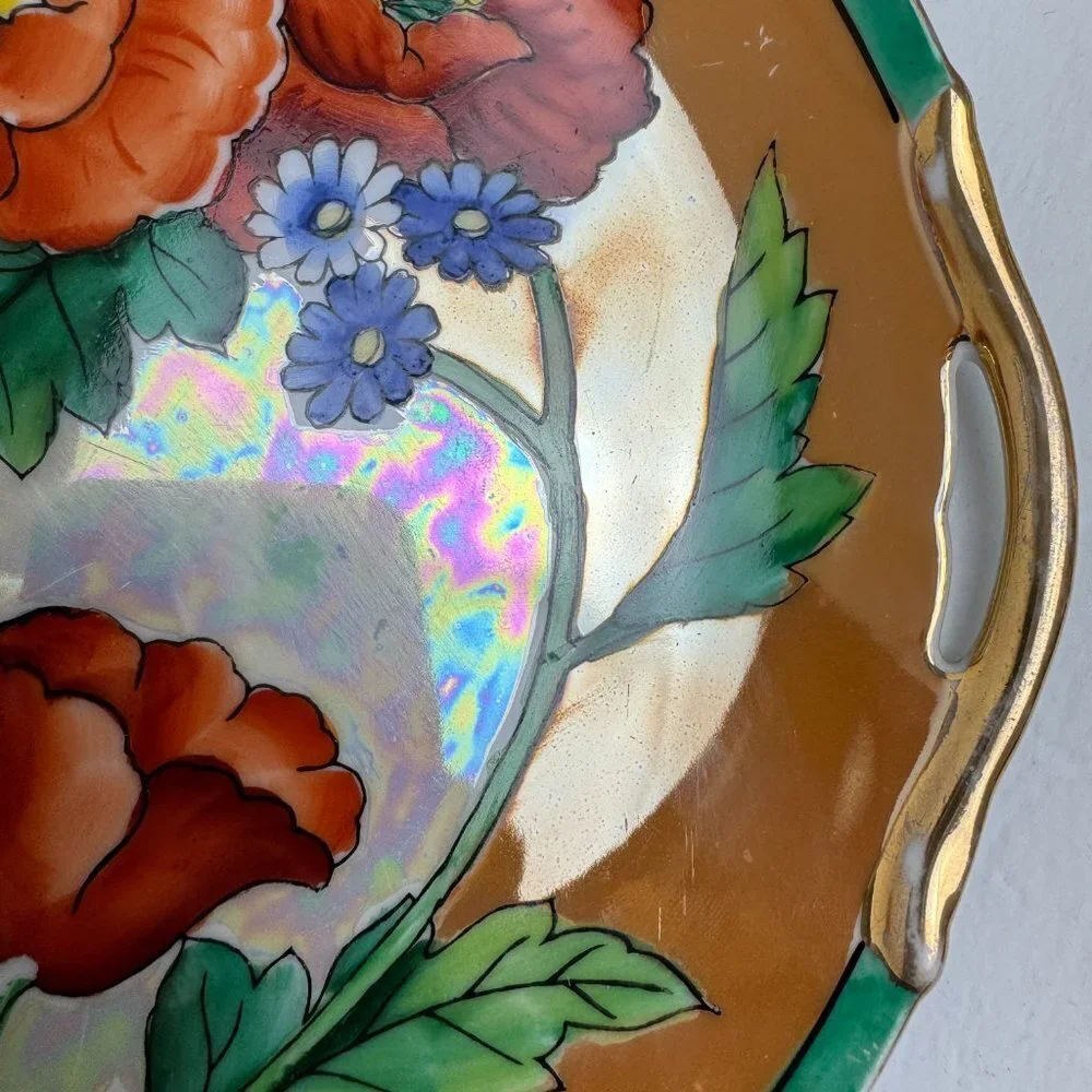 Vintage Noritake Hand Painted Plate Poppies